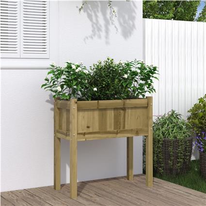 vidaXL Vaso/floreira de jardim com pernas 70x31x70 cm pinho impregnado