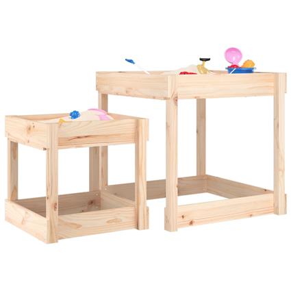 vidaXL Mesas de areia 2 pcs madeira de pinho maciça