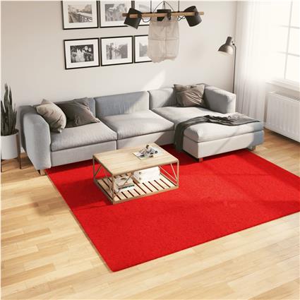 vidaXL Tapete de pelo curto OVIEDO 240x240 cm vermelho