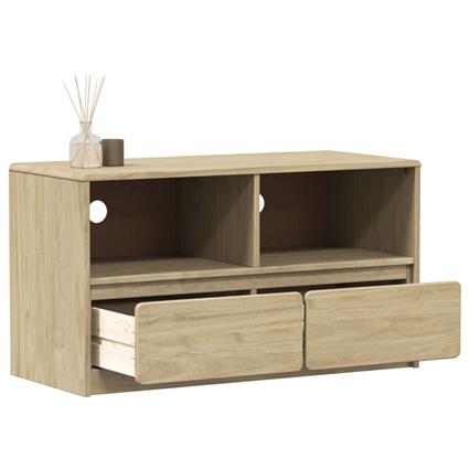 vidaXL Móvel de TV SAUDA 99x43x55 cm madeira pinho maciça cor carvalho
