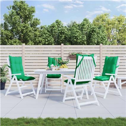 vidaXL Almofadões p/ cadeira encosto alto 4 pcs tecido oxford verde