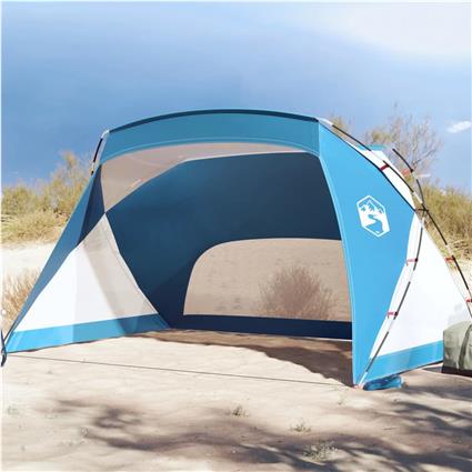 vidaXL Tenda de praia 274x178x170/148 cm poliéster 185T azul-ciano