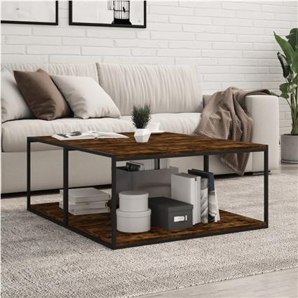 vidaXL Prateleiras de parede 4pcs derivados de madeira carvalho fumado