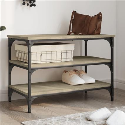 vidaXL Banco sapateira 70x38,5x49 cm derivados madeira carvalho sonoma