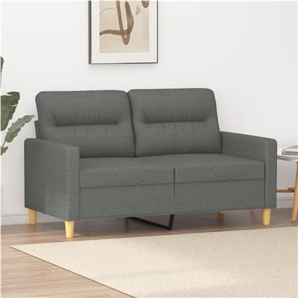vidaXL Sofá de 2 lugares em tecido 120 cm cinzento-escuro