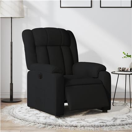 vidaXL Poltrona elétrica reclinável tecido preto