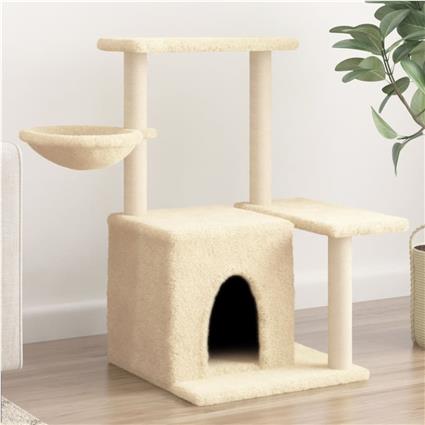 vidaXL Árvore para gatos c/ postes arranhadores sisal 83 cm cor creme