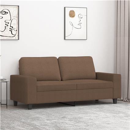 vidaXL Sofá de 2 lugares tecido 140 cm castanho