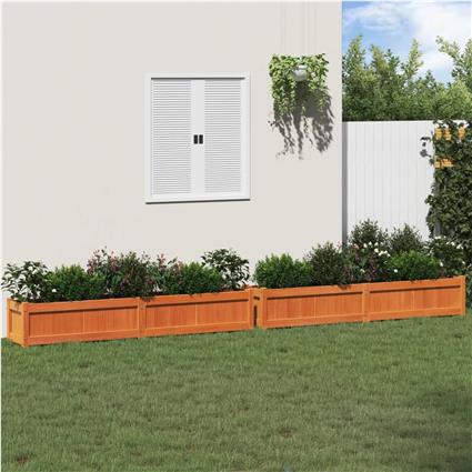 vidaXL Vasos/floreiras de jardim 2 pcs pinho maciço castanho cera