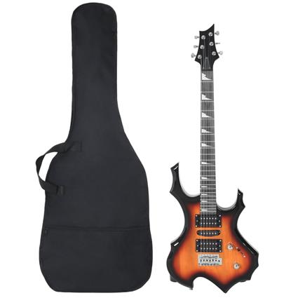 vidaXL Guitarra elétrica p/ iniciantes com saco 4/4 39' castanho/preto