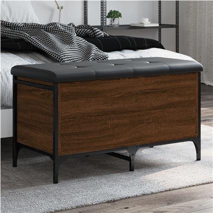 vidaXL Banco arrumação 82x42x45 cm derivados madeira carvalho castanho