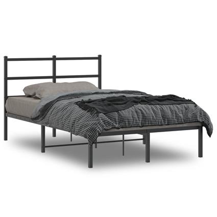 vidaXL Estrutura de cama com cabeceira 120x200 cm metal preto