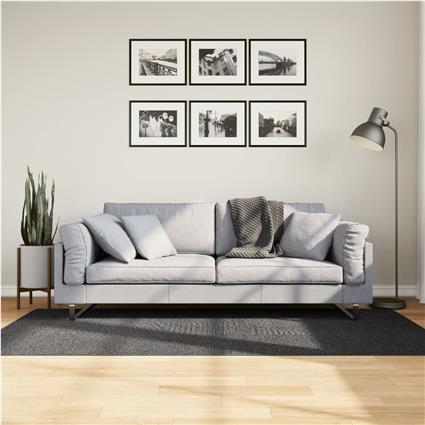 vidaXL Tapete de pelo curto IZA visual escandinavo 100x200cm antracite