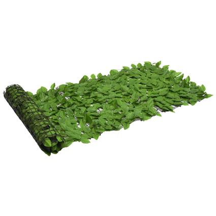 vidaXL Tela de varanda com folhas verdes 200x75 cm