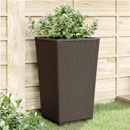 vidaXL Vasos/floreiras 2 pcs 32,5x32,5x57 cm PP castanho