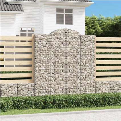 vidaXL Cestos gabião arqueados 13 pcs 200x50x220/240 ferro galvanizado