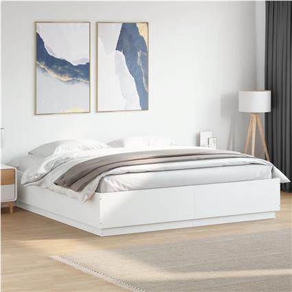 vidaXL Estrutura de cama 180x200 cm derivados de madeira branco
