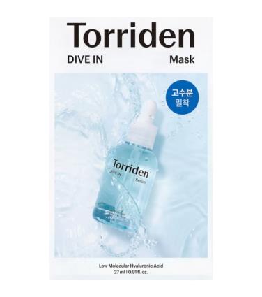 Torriden - *Dive In* - Máscara facial com ácido hialurônico de baixo peso molecular