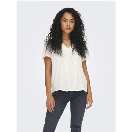 Jdy Blusa fluida, folho na gola para atar