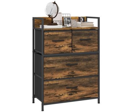 Cómoda de quarto tecido não tecido, aço, mdf homcom