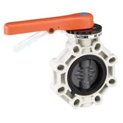 Cepex 32628 Pvc-u Ø63-75 Butterfly Valves Ind Series Fpm O-rings Stainless Steel Shaft Laranja