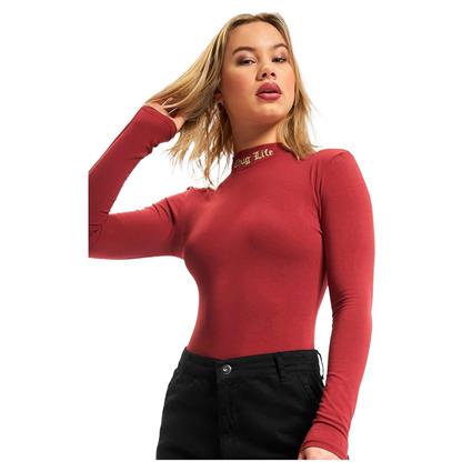 Thug Life Statement Body Vermelho S Mulher