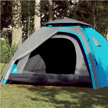 vidaXL Tenda de campismo cúpula para 4 pessoas libertação rápida azul