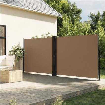 vidaXL Toldo lateral retrátil 180x600 cm cinzento-acastanhado