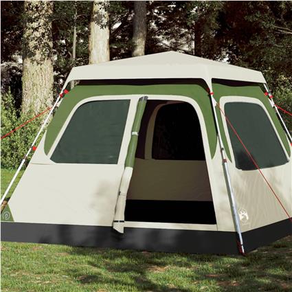 vidaXL Tenda de campismo cúpula para 4 pessoas libertação rápida verde