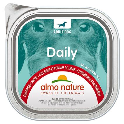 Almo Nature Daily 18 x 300 g - Pack económico - com vaca e batata