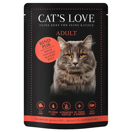 Cat's Love 12 x 85 g comida húmida para gatos - Vaca Pur