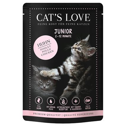 Cat's Love 12 x 85 g comida húmida para gatos - Junior frango