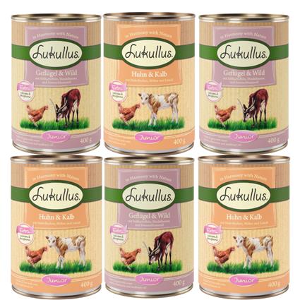 Lukullus Junior 6 x 400 g - Pack de degustação misto - Pack misto 1 (3 variedades)