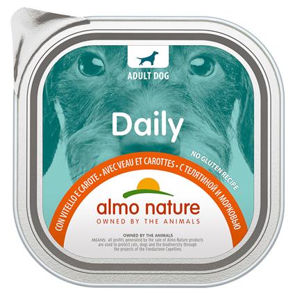 Almo Nature Daily 9 x 300 g comida húmida para cães - com vitela e cenoura