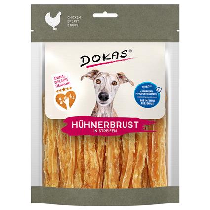 Dokas Peito de frango em tiras para cães - Pack económico: - 2 x 170 g