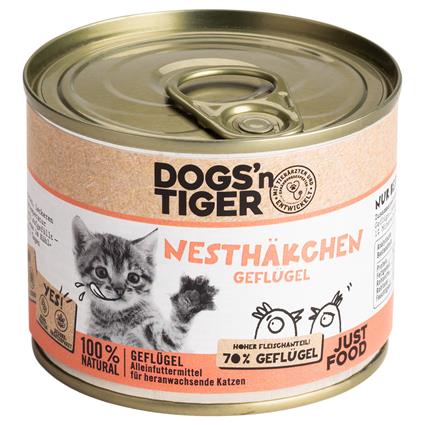 Dogs'n Tiger Junior Cat 12 x 200 g - Pack económico  - Aves