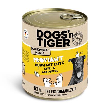 Dogs'n Tiger menu gourmet para cães 6 x 800 g - Frango com pato, maçã e batata