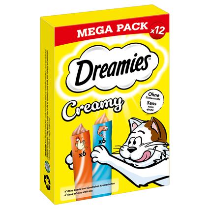 Dreamies Creamy Snacks com frango e salmão - 12 x 10 g