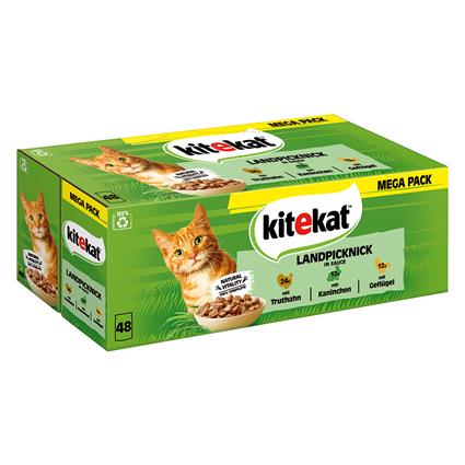 Kitekat saquetas herméticas 96 x 85 g - Megapack económico - Piquenique campestre em molho