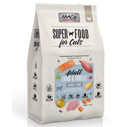 MAC's Superfood for Cats Adult salmão e truta ração - 7 kg