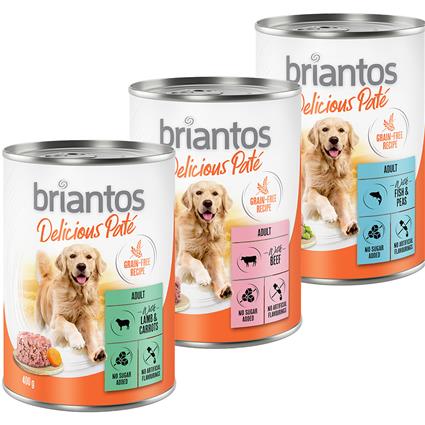 Briantos Delicious Paté 6 x 400 g - Pack misto: peixe, cordeiro e vaca