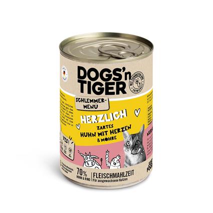 Dogs'n Tiger Menu gourmet 12 x 400 g - Pack económico - Frango com coração
