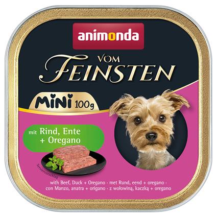 Animonda vom Feinsten Adult Mini 32 x 100 g - com vaca, pato + orégãos