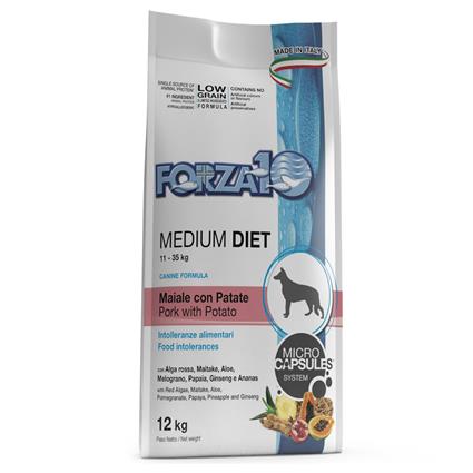 Forza 10 Medium Diet Low Grain com porco ração para cães - 12 kg