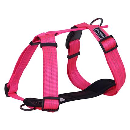 Rukka® Form Neon peitoral rosa para cães - Tamanho L: 80 - 130 cm contorno do peito, 40 mm largura
