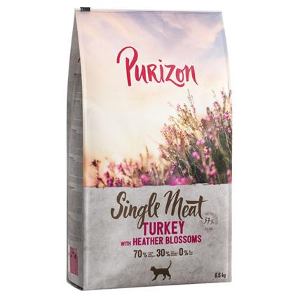 Purizon Single Meat Peru com flor de urze ração para gatos - 6,5 kg