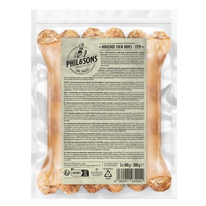 Phil & Sons Ossos de pele de cavalo snacks para cães - Pack económico: 9 x 17 cm