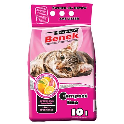 Super Benek Compact Citrus Freshness areia aglomerante para gatos - 10 l