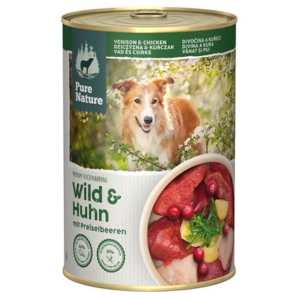 Pure Nature Adult 6 x 400 g comida húmida para cães - Veado e frango