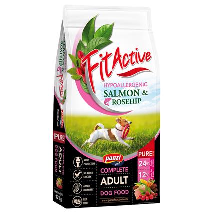 FitActive Pure Hypoallergenic salmão e roseira brava - Pack económico: 2 x 12 kg